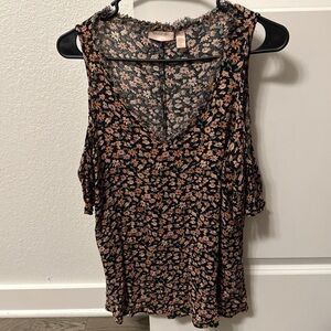 Buckle Willow & Root Sleeveless Floral Blouse - Black and Orange